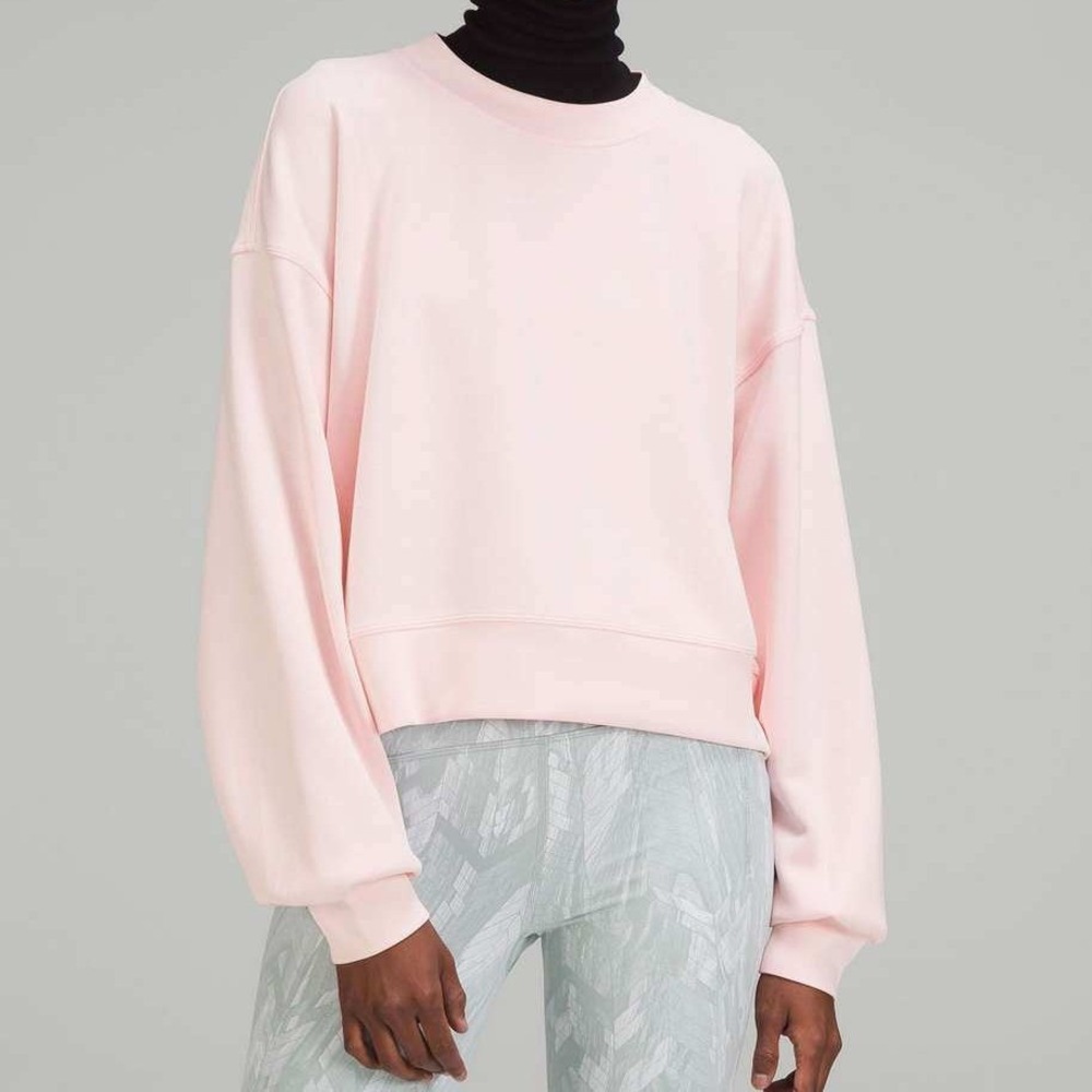 Lululemon 20 Perfectly Oversized Cropped Crew Softstreme Strawberry Milkshake